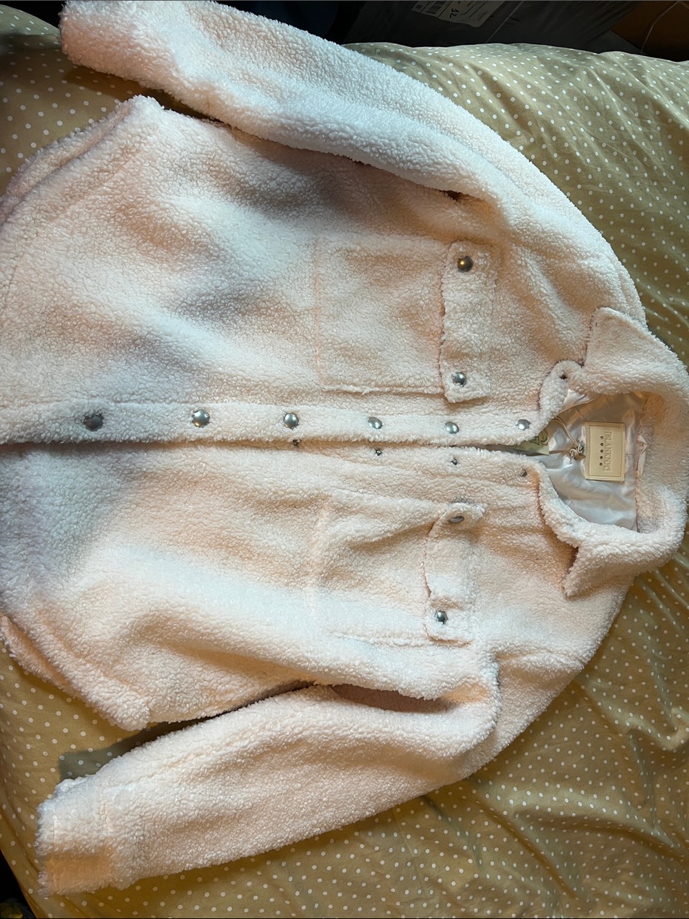 Plush Button-Front Jacket - Cream